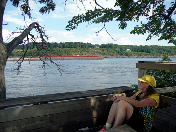 Karen Duquette relaxes at the Saugerties Lighthouse